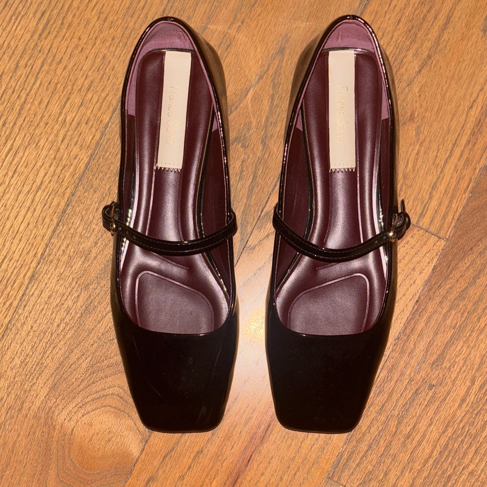Franco Sarto Black Patent Leather Flats